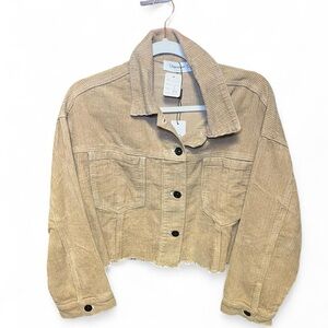 Tan Corduroy Cropped Jacket